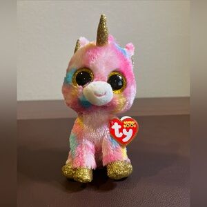 Ty Beanie Boos Pink and Gold Unicorn Plush